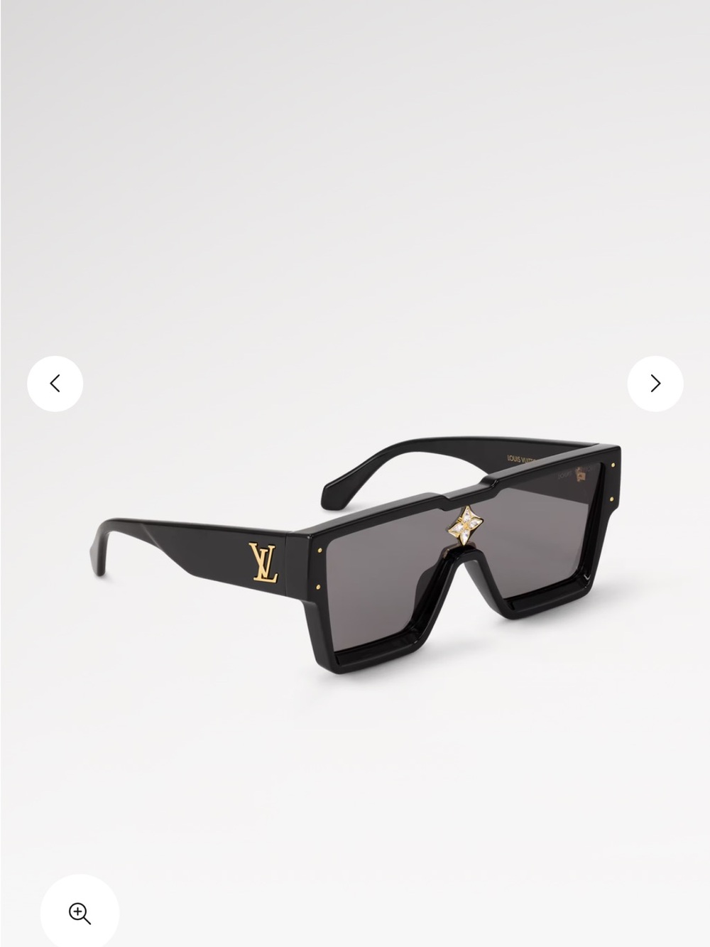 Louis Vuitton Black Shield Sunglasses with Gold LV